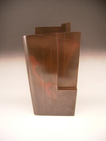 JAPANESE BRONZE VASE BY HASUDA SHUGORO MADE IN 1987, THE YEAR HE WAS GIVEN CULTURAL MERIT AWARD<br><font color=red><b>SOLD</b></font>