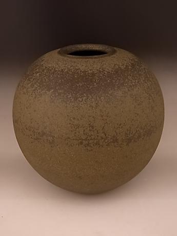 JAPANESE 20-21ST CENTURY BROWN COLORED EARTHENWARE VASE BY ITO SHIN<br><font color=red><b>SOLD</b></font>