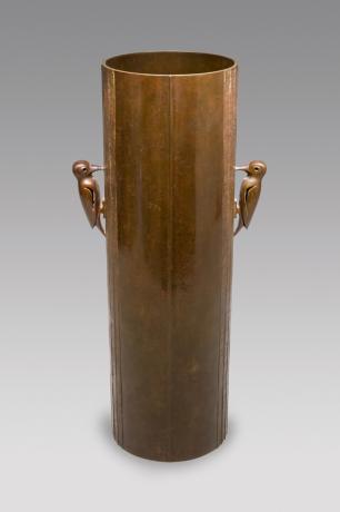 JAPANESE  MID 20TH CENTURY BRONZE VASE BY KIMURA SHOTARO<br><font color=red><b>SOLD</b></font> 