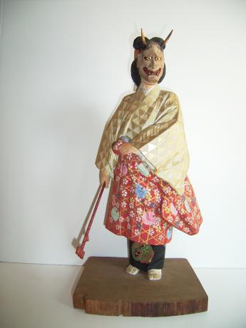 CARVED AND PAINTED WOODEN NOH DRAMA DANCER <br><font color=red><b>SOLD</b></font>