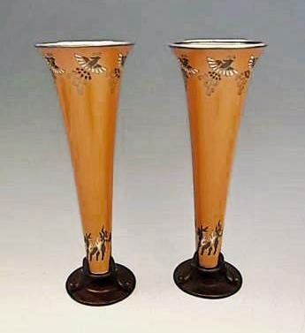 JAPANESE EARLY 20TH CENTURY PAIR OF CLOISONNE VASE BY ANDO