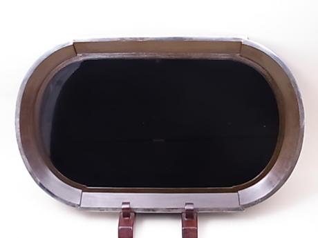 JAPANESE EARLY 20TH CENTURY ART DECO DESIGN LACQUER TRAY WITH SHIBUICHI RIM<br><font color=red><b>SOLD</b></font>