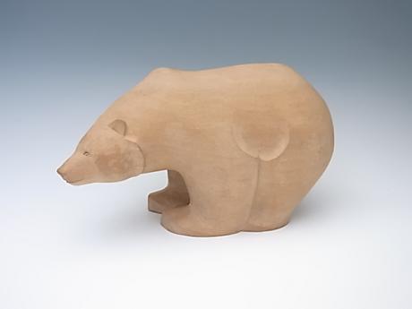 JAPANESE 20TH CENTURY HAND CARVED WOODEN POLAR BEAR<br><font color=red><b>SOLD</b></font>