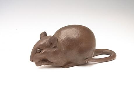 JAPANESE 20TH CENTURY WOODEN OKIMONO OF RAT BY OHNO MEIZAN<br><font color=red><b>SOLD</b></font>