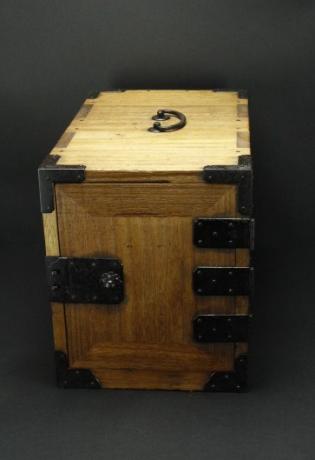 JAPANESE EARLY 20TH CENTURY PORTABLE KIRI SMALL TANSU WITH KEYS<br><font color=red><b>SOLD</b></font> 