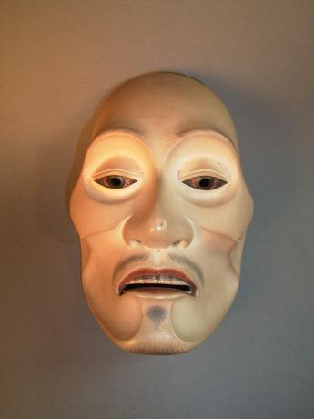 19TH CENTURY NOH-MEN - YASEOTOKO, DYING MAN<br><font color=red><b>SOLD</b></font> 