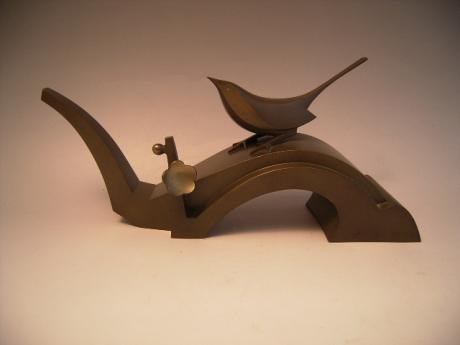 JAPANESE 1930'S ART DECO BRONZE BIRD AND BLOSSOM<br><font color=red><b>SOLD</b></font>