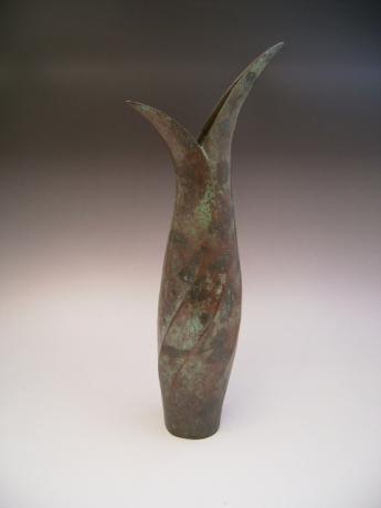 JAPANESE EARLY TO MID 20TH C. BRONZE VASE BY TSUDA EIJU<br><font color=red><b>SOLD</b></font>