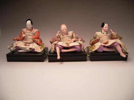 JAPANESE 20TH CENTUIRY SET OF 3 DOLLS<br><font color=red><b>SOLD</b></font>