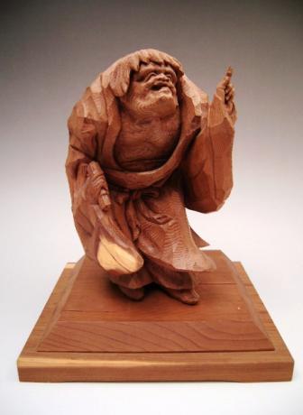 <br><font color=orangered><b>SALE</b></font>   JAPANESE 20TH CENTURY WOODEN CARVING OF IMMORTAL NAMED KANZAN