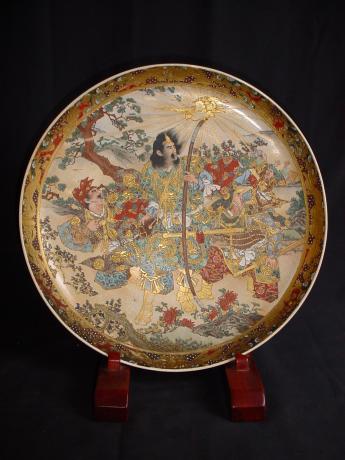 MEIJI PERIOD LARGE SATSUMA CHARGER<br><font color=red><b>SOLD</b></font>