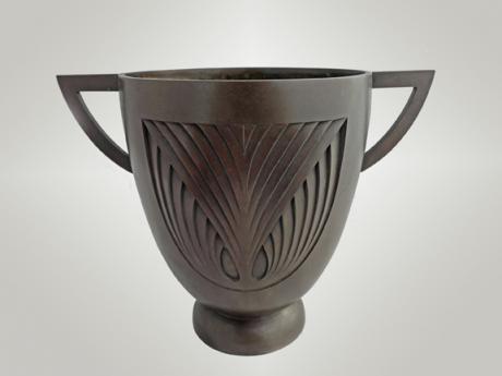 <br><font color=orangered><b>SALE</b></font>   Japanese Early 20th Century Bronze Art Deco Vase by Tsuda Shinobu